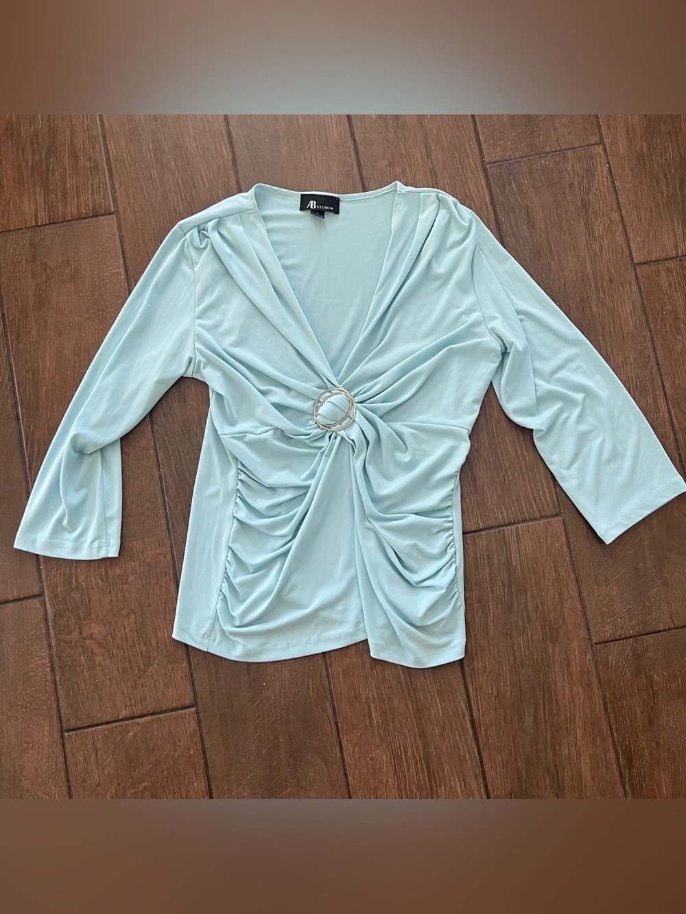 Y2K Baby Blue AB Studio Top sz L
